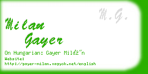 milan gayer business card